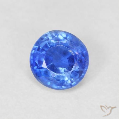 0.36ct Natural Azul azur intenso Cianita, Redondo, SI