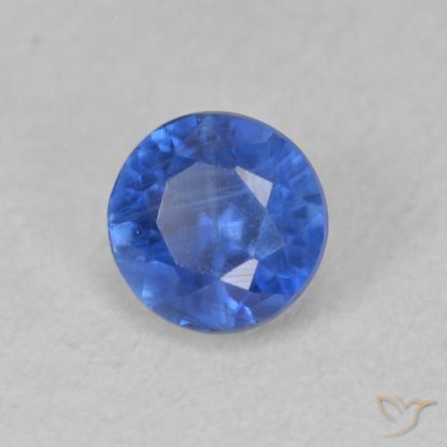 Cianita Azul oscuro natural de 0.48 ct, Redondo, SI