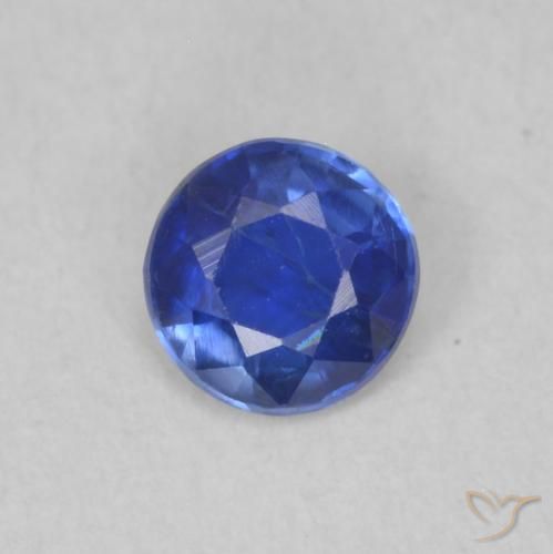 0.32ct Natural Azul oscuro Cianita, Redondo, SI