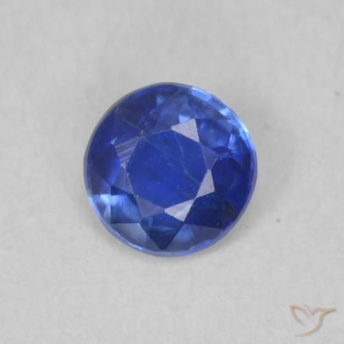 Cianita Azul oscuro natural de 0.32 ct, Redondo, SI