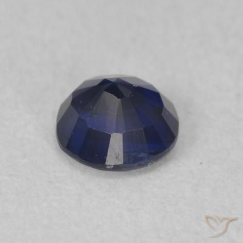 Cianita Azul oscuro natural de 0.42 ct, Redondo, SI