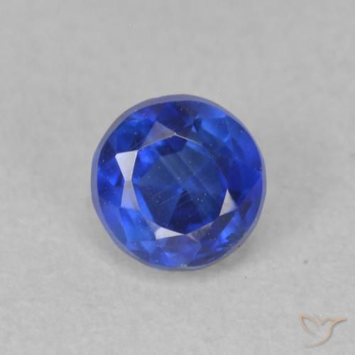 0.47ct Natural Azul oscuro Cianita, Redondo, SI