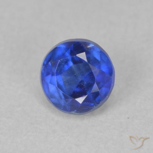 Cianita Azul oscuro natural de 0.47 ct, Redondo, SI