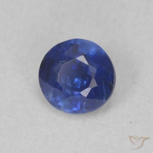 Cianita Azul oscuro natural de 0.39 ct, Redondo, SI