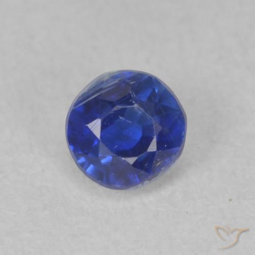 0.40ct Natural Azul oscuro Cianita, Redondo, SI