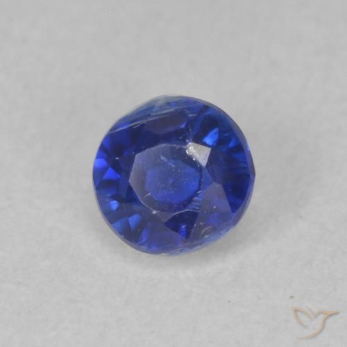 Cianita Azul oscuro natural de 0.40 ct, Redondo, SI