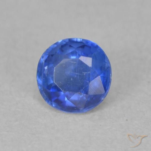 Cianita Azul real natural de 0.33 ct, Redondo, SI