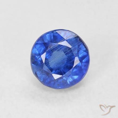 0.45ct Natural Azul real Cianita, Redondo, SI
