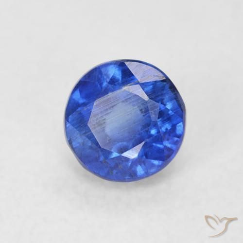Cianita Azul real natural de 0.45 ct, Redondo, SI