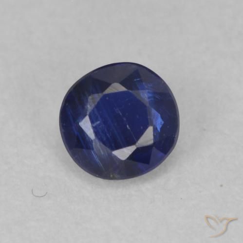 0.40ct Natural Azul marino cianita, Redondo, SI, Photo A