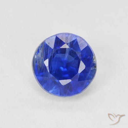 0.45ct Natural Azul oscuro Cianita, Redondo, SI