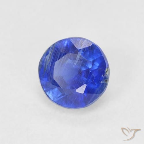 Cianita Azul oscuro natural de 0.45 ct, Redondo, SI