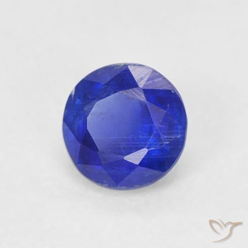 Cianita Azul marino natural de 0.42 ct, Redondo, SI