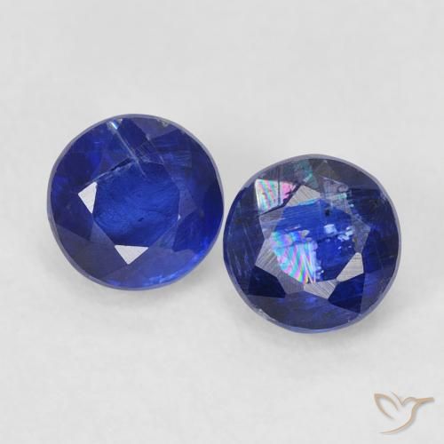 Gemas de Cianita Azul oscuro natural de 0.96 ct, Redondo, VS-SI