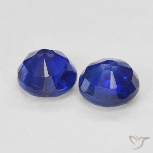 Gemas de Cianita Azul oscuro natural de 0.96 ct, Redondo, VS-SI
