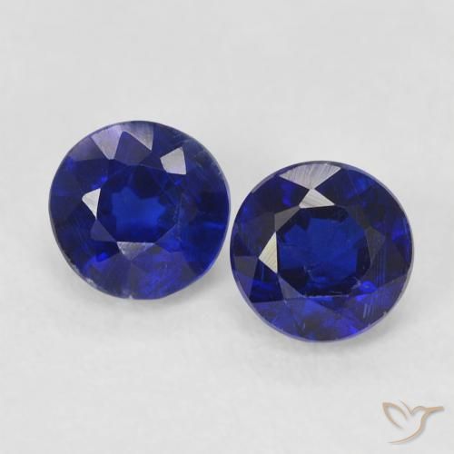 0.90ctw Natural Azul oscuro Cianita, Redondo, VS-SI