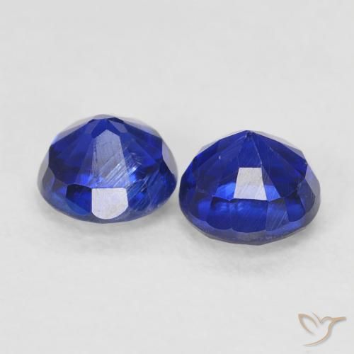 Gemas de Cianita Azul oscuro natural de 0.90 ct, Redondo, VS-SI