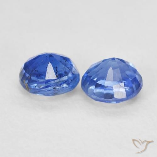 Gemas de Cianita Azul oscuro natural de 0.84 ct, Redondo, SI