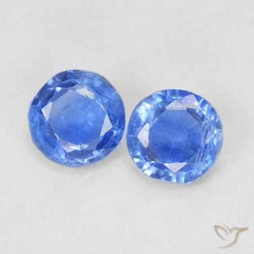 0.74ctw Natural Azul claro Cianita, Redondo, SI