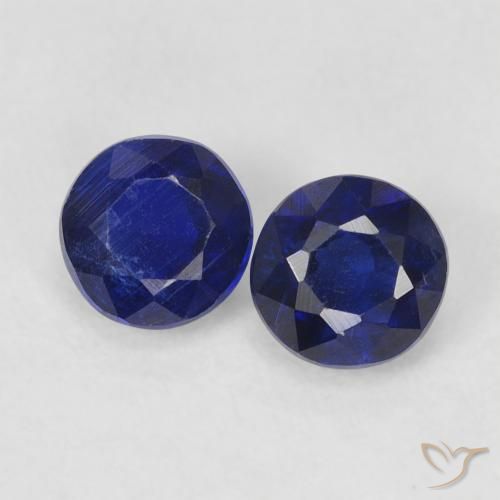 0.86ctw Natural Azul oscuro cianita, Redondo, VS-SI