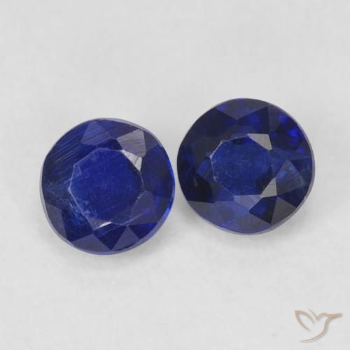 Gemas de Cianita Azul oscuro natural de 0.86 ct, Redondo, VS-SI