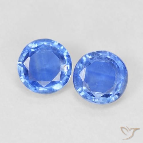 0.67ctw Natural Azul claro cianita, Redondo, VS-SI