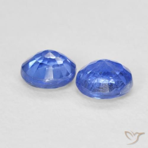 Gemas de Cianita Azul marino medio natural de 0.73 ct, Redondo, VS-SI