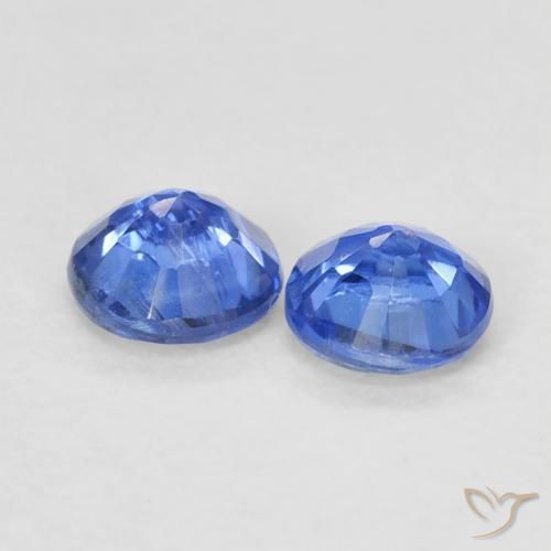 Gemas de Cianita Azul marino medio natural de 0.71 ct, Redondo, VS-SI