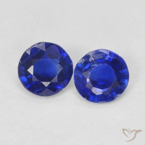 0.52ctw Natural Azul marino Cianita, Redondo, SI