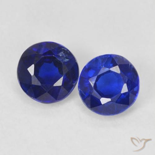 0.86ctw Natural Azul oscuro cianita, Redondo, VS-SI, Photo A