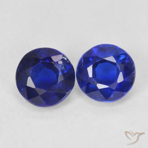 Gemas de Cianita Azul oscuro natural de 0.86 ct, Redondo, VS-SI