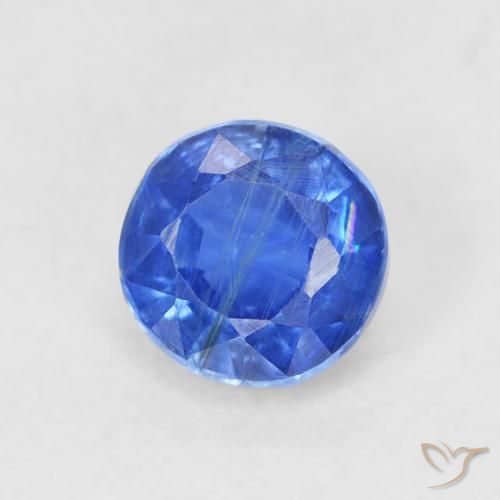Cianita Azul real natural de 0.45 ct, Redondo, SI