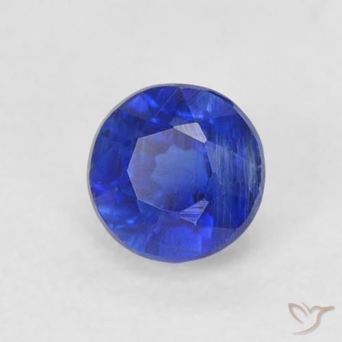 Cianita Azul oscuro natural de 0.51 ct, Redondo, SI