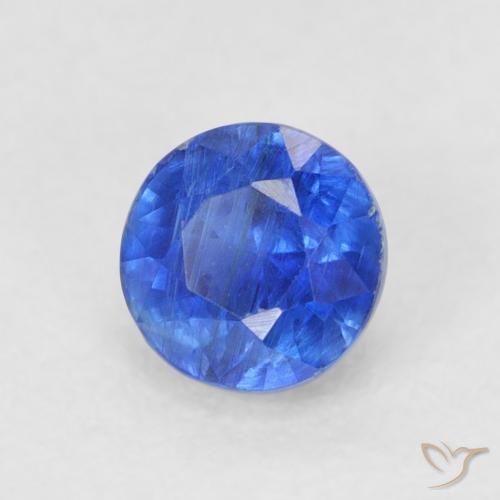 Cianita Azul real natural de 0.50 ct, Redondo, SI