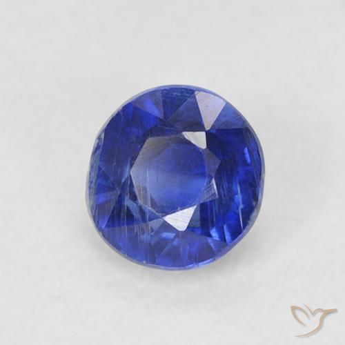 Cianita Azul marino natural de 0.45 ct, Redondo, SI