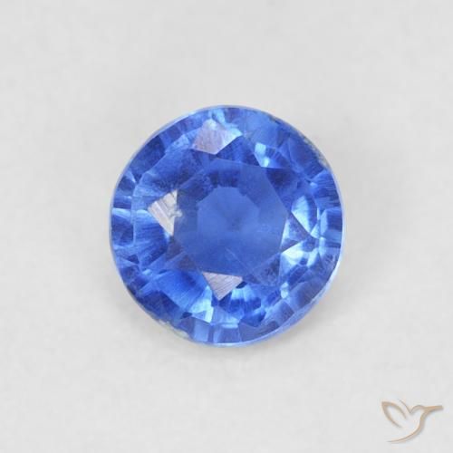 0.31ct Natural Azul azur intenso Cianita, Redondo, VS-SI