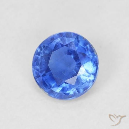 Cianita Azul azur intenso natural de 0.31 ct, Redondo, VS-SI