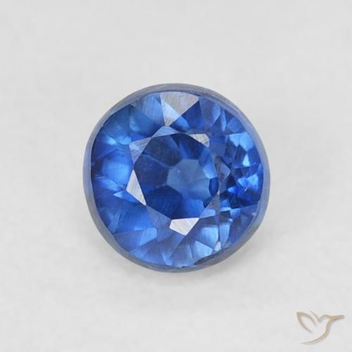 0.48ct Natural Azul oscuro Cianita, Redondo, VS-SI