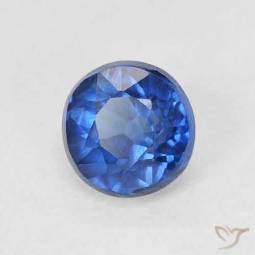 Cianita Azul oscuro natural de 0.48 ct, Redondo, VS-SI