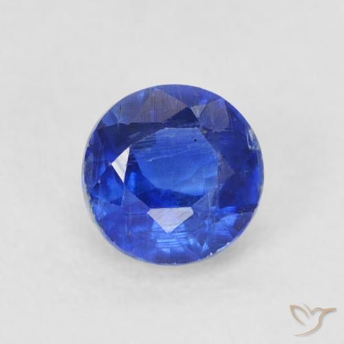 0.47ct Natural Azul egipcio intenso cianita, Redondo, VS-SI