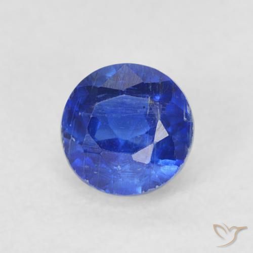 Cianita Azul egipcio intenso natural de 0.47 ct, Redondo, VS-SI