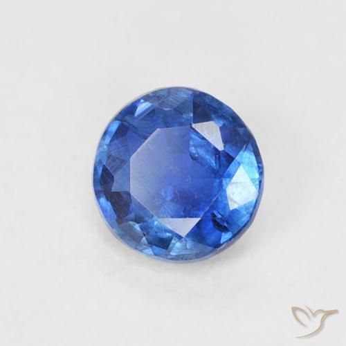 Cianita Azul marino claro natural de 0.32 ct, Redondo, SI