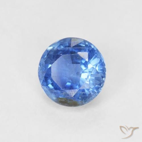 Cianita Azul marino claro natural de 0.36 ct, Redondo, SI