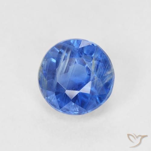 Cianita Azul marino claro natural de 0.45 ct, Redondo, SI