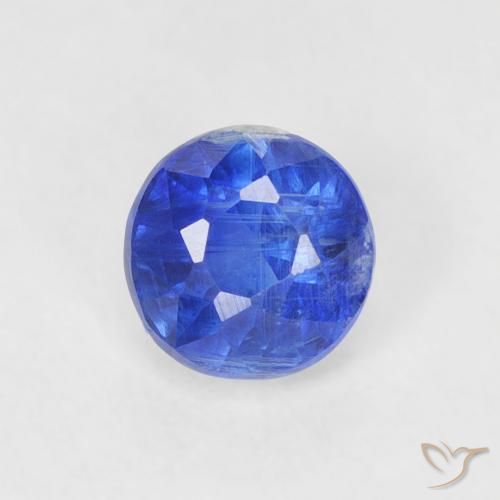0.43ct Natural Azul azur intenso Cianita, Redondo, SI
