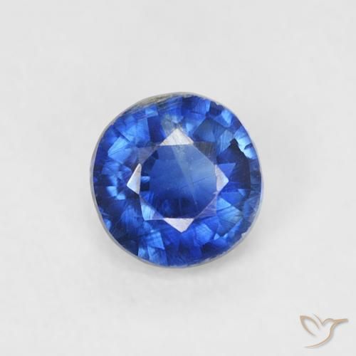 0.34ct Natural Azul real Cianita, Redondo, SI
