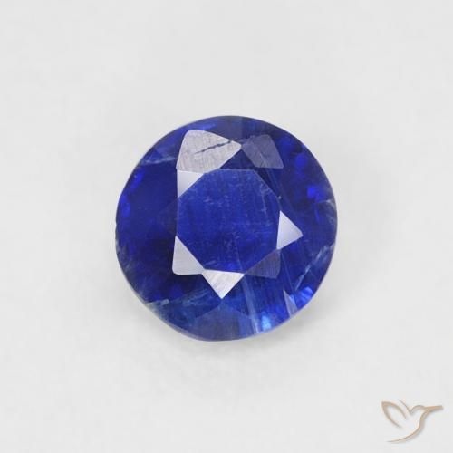 0.32ct Natural Azul marino intenso Cianita, Redondo, SI