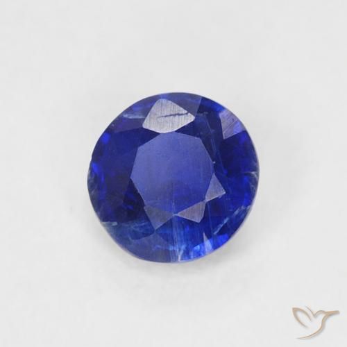 Cianita Azul marino intenso natural de 0.32 ct, Redondo, SI