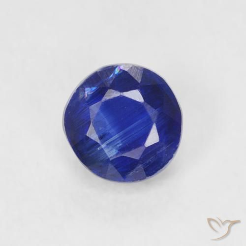 0.36ct Natural Azul marino intenso Cianita, Redondo, SI