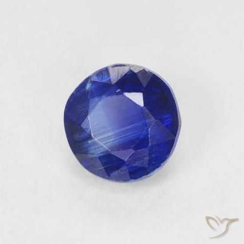 Cianita Azul marino intenso natural de 0.36 ct, Redondo, SI